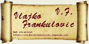 Vlajko Frankulović vizit kartica